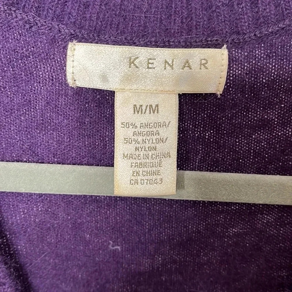 KENAR Angora V-Neck  Belted Sweater, Size M - Picture 4 of 8